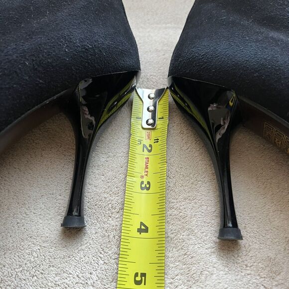 Stuart Weitzman Metropol Black Suede Heeled Ankle Slit Boots Booties Women 7 M - Picture 11 of 16